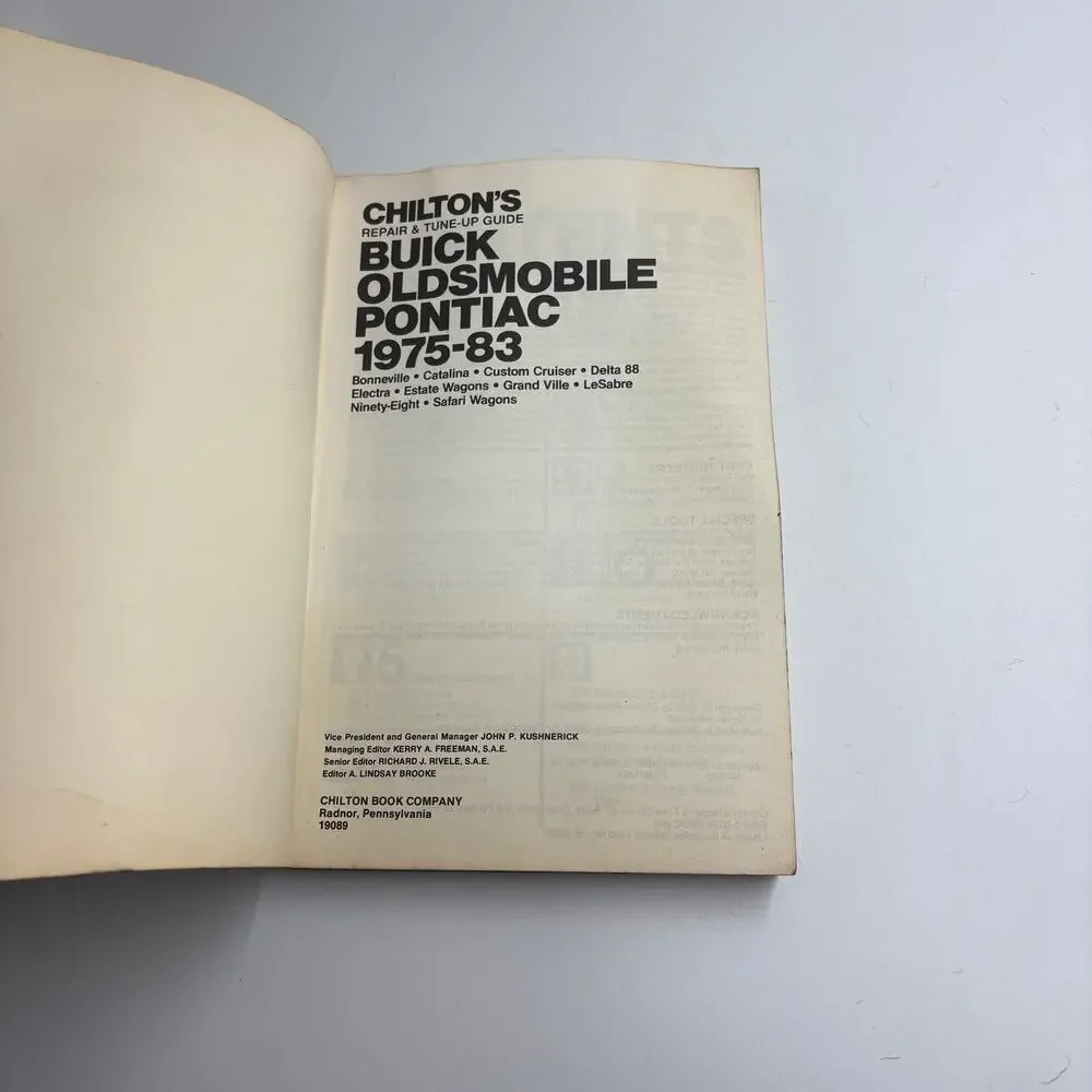 Chilton's Buick Oldsmobile Pontiac 1975-1983 Repair & Tune-Up Manual